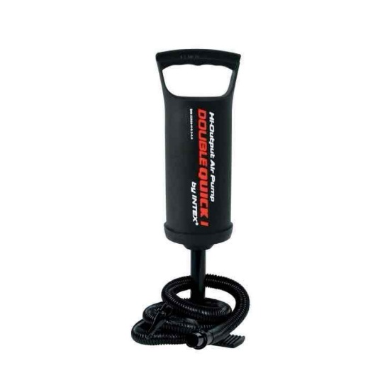 Intex Double Quick Hi-Output 11.5" Hand Pump, Lightweight Durable Plastic, Black