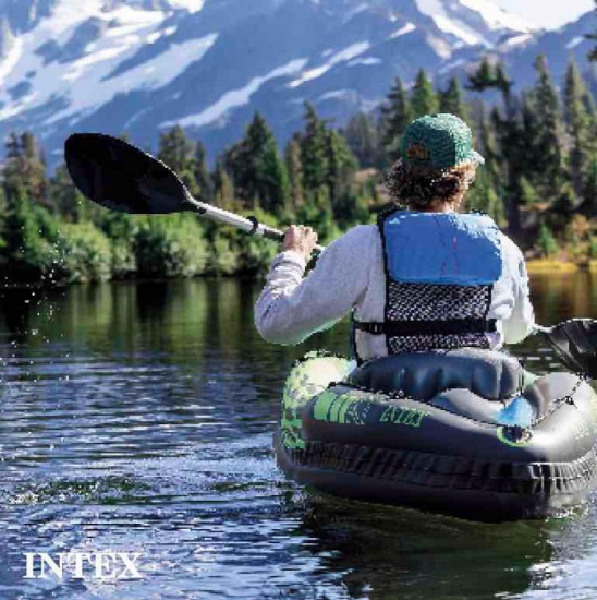 INTEX Challenger Inflatable Kayak Series: Includes Deluxe 86in Kayak Paddles and High-Output Pump