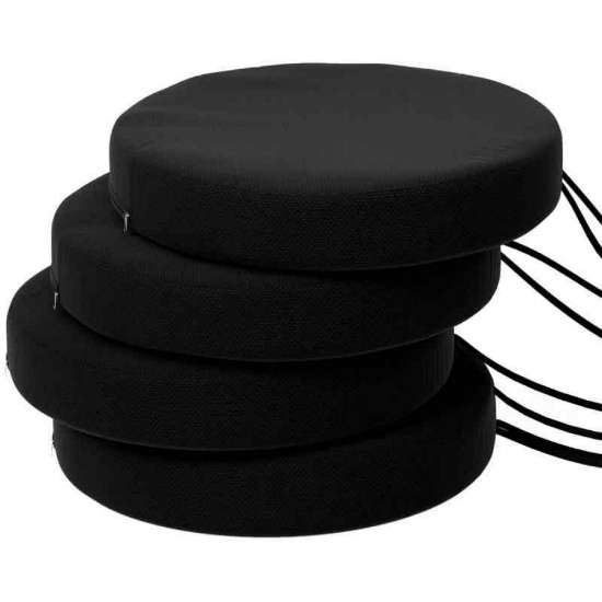 Outsunny Patio Chair Cushions Set of 4 Round Seat Cushions for Dining Bistro Chairs Machine