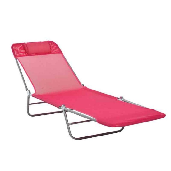 Outsunny Folding Chaise Lounge Chair, Pool Sun Tanning Chair, Outdoor Lounge Chair with Reclining