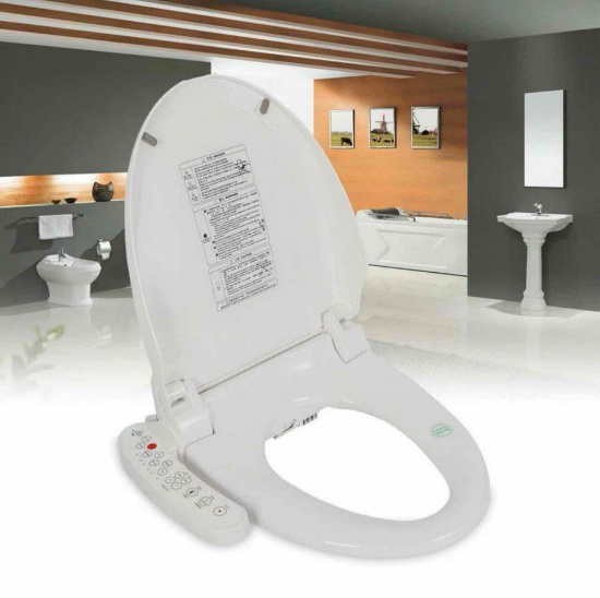 Electric Bidet Toilet Seat Dual Nozzles Dry Warm Massage Heated Anti-bacteria