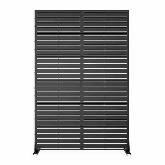 46.8 in. W x 71.37 in. H Louvered Classic Black Galvanized Screen Decorative Art Panel
