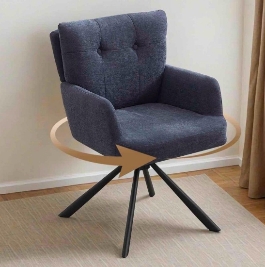 Fabric Dining Chair Modern Swivel Dining Room Upholstered Chair
