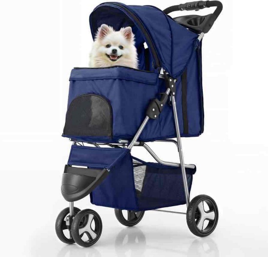 MoNiBloom Pet Stroller for Small/Medium Dogs and Cats up to 33 lbs