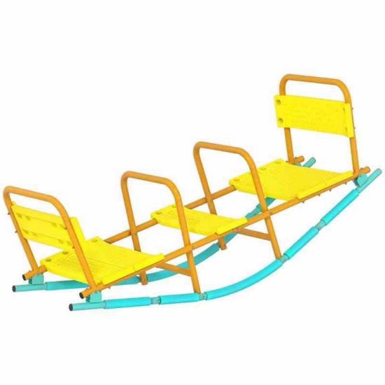 Qaba Teeter Totter Seesaw for Kids, 2 in 1 Metal Rocking Seesaw for Toddlers Age 3-8