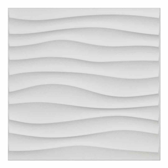 19.7" x 19.7" PVC Wall Paneling,3D Wall Panels in Wave Design,32sq.ft.(Set of 12)