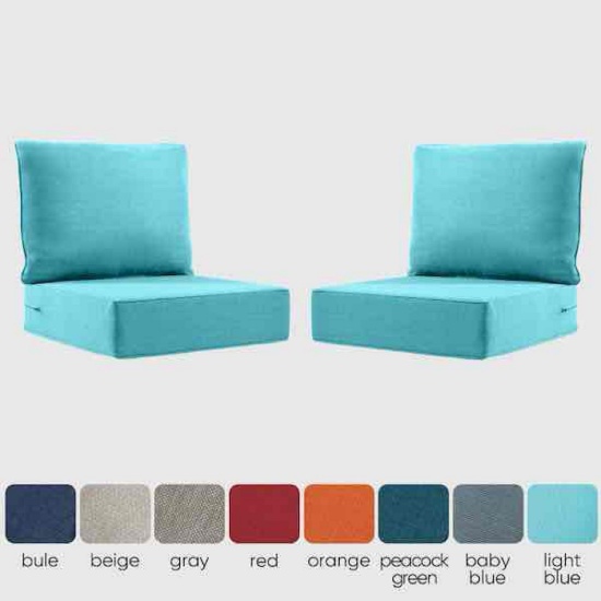 Carolina 24 in. x 24 in. x 6 in. Olefin 4-Piece Deep Seating Outdoor Lounge Chair Sofa Cushion in