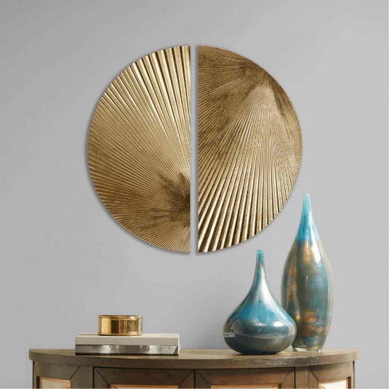 Half-moon 2-piece Metal Wall Decor Set
