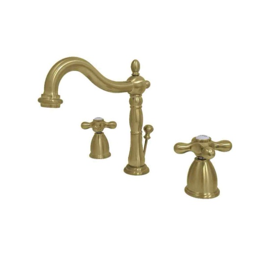 Kingston Brass 8 in. Widespread Bathroom Faucet, Brushed Brass, 11 x 6.5 x 8.06