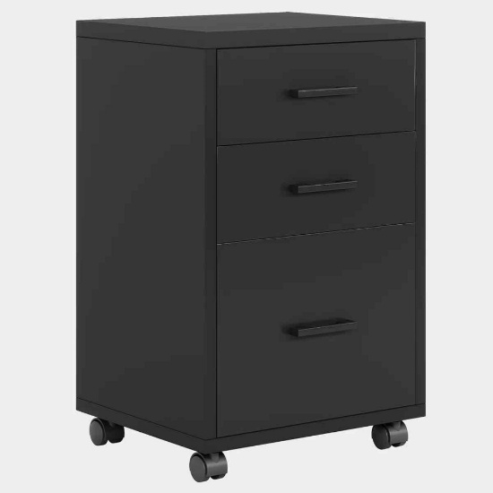 Modern 3-Drawer Rolling Vertical File Cabinet With Locking Casters