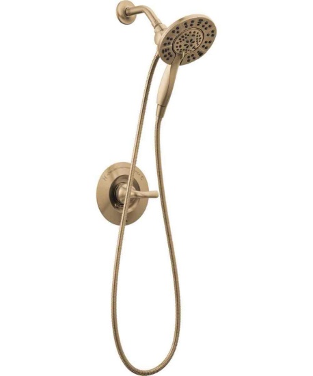 Arvo 14 Series Brushed Gold Shower Faucet Set with In2ition 2-in-1 Dual Shower Head