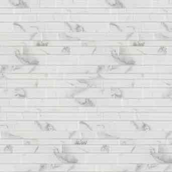 Elida Ceramica White 12-in x 12-in Glossy Glass Marble look Linear Mosaic Wall Tile ( )