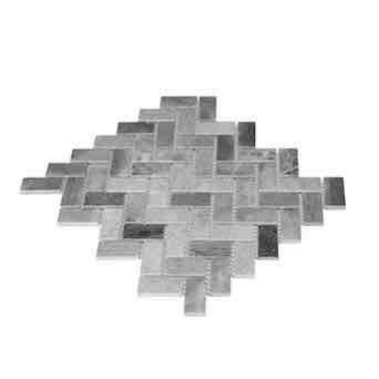Daltile Genuine Stone Seal Gray 11-in x 12-in Honed Natural stone Marble Herringbone Mosaic Floor