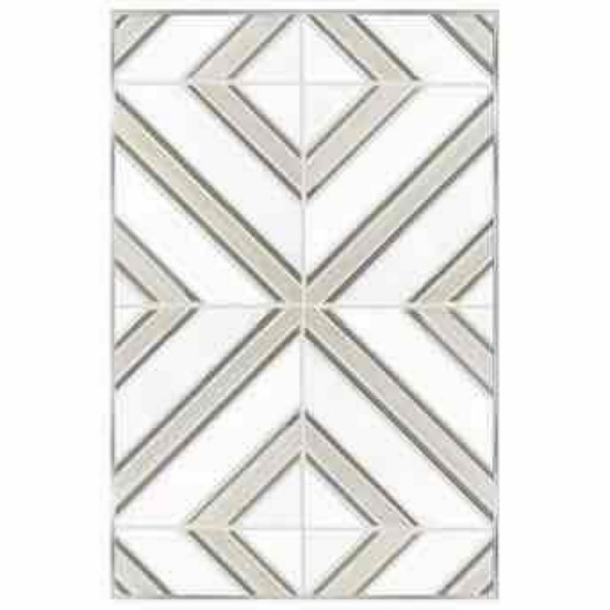 Boutique Stone Byzantine Squares Beige 8-in x 8-in Polished Natural stone Marble Patterned Diamond