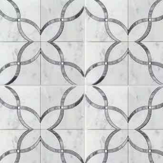 Boutique Stone Palazzo Pearl Gray 12-in x 12-in Polished Natural stone Marble Patterned Mosaic Floor