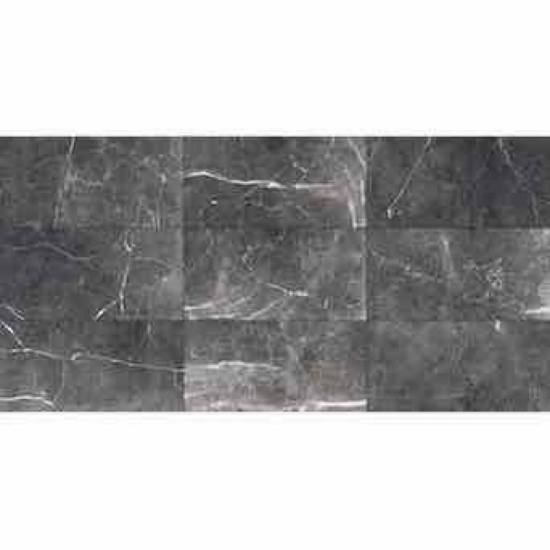 allen + roth Noir Black veined 6-in x 12-in Glazed Porcelain Floor and Wall Tile