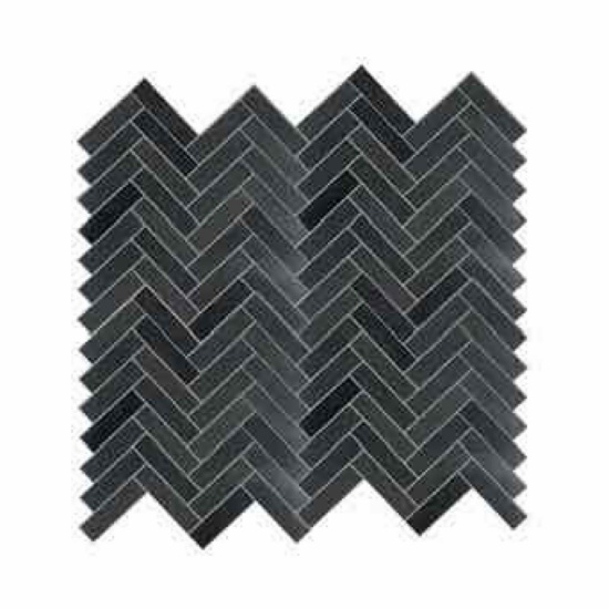 Basalt Charcoal 12-in x 12-in Honed Natural stone Basalt Herringbone Mosaic Floor and Wall Tile