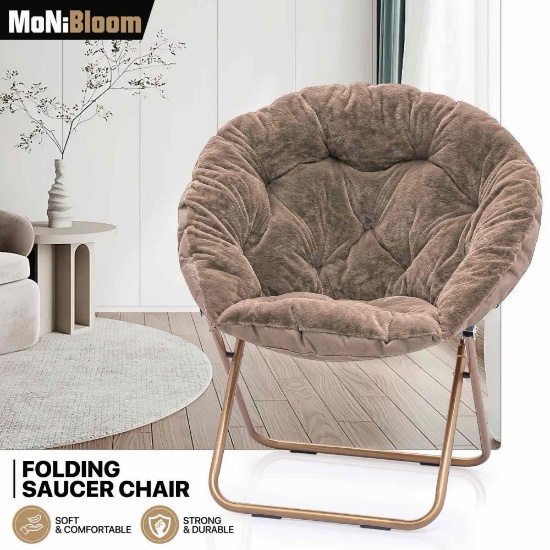 Cozy Chair - Round - Faux Fur - Gold Frame