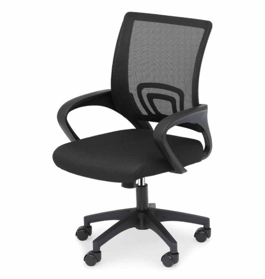 Athena Collection Ergonomic Office Chair, Mid-Back Desk Chair, Black