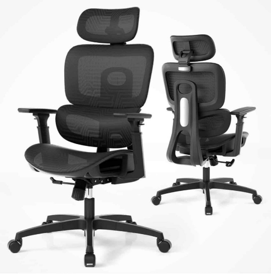 Ergonomic Office Chair, High Back Mesh Desk Chair for Home, Black