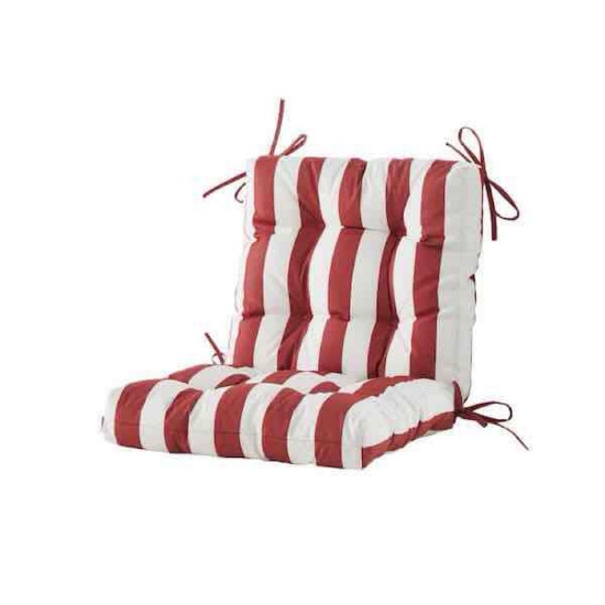 Outdoor Chair Cushion Tufted/Cushion Seat and Back Floral Patio Furniture Cushion with Tie In Red