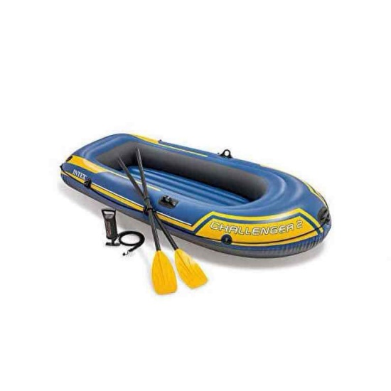 Intex Challenger 2, 2-Person Inflatable Boat Set with French Oars and High-Output Air Pump