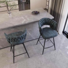 Bar Chair Suede Woven Bar Stool