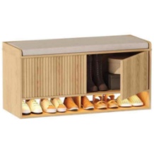 HOMEFORT 39.4" Fluted Shoe Storage Bench