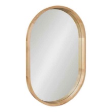 Kate and Laurel Hutton Modern Capsule Wall Mirror, 24 x 36, Natural Wood