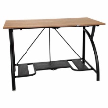 Origami Foldout Desk - Preassembled 2-Shelf Desk - No Tools Needed