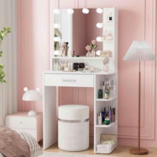 Vanity Desk with Mirror and Lights