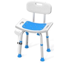 HOMLAND Shower chair for indoor shower with removable backrest,