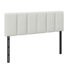 Barajas Upholstered Linen Pine Panel Headboard King
