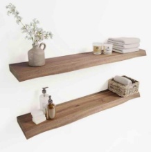 36-inch living edge floating shelves for wall