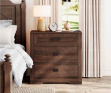 WAMPAT 31.5 inch Wide Large Nightstand for Bedroom, 32" Tall Oversized Modern Farmhouse Bedside