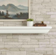 72" White Painted Crown Molding Wood/Composite Wall Shelf
