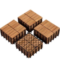 Yaheetech 27PCS Interlocking Deck Tiles Outdoor Patio Floor, Brown