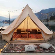 VEVOR Canvas Bell Tent, 4 Seasons 6 m/19.68 ft Yurt Tent, Canvas Tent for Camping with Stove Jack,