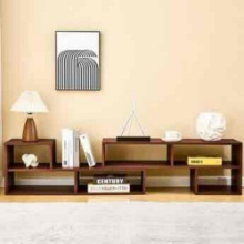 Dark Walnut Modular TV Stand Adjustable Free Combination Media Console for Living Room 0.98ft W x