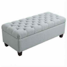 Furniture Streamdale 50.25'' Baby Blue Storage Ottoman Bench with Safety Hinges