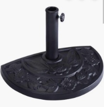 Half Round Umbrella Base-20 lb Weighted Semicircle Freestanding