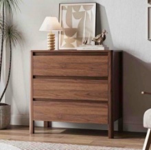 3-Drawer Wood Walnut Dresser