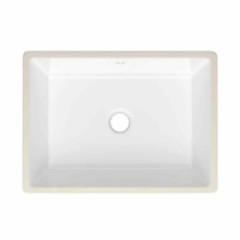 18" X 13.5" White Ceramic Rectangular Undermount Bathroom Sink With Overflow