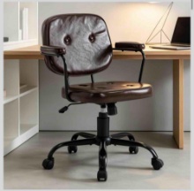 Vigosit Leather Look Office Chair - Ergonomic Swivel Chair with 360 Swing