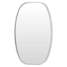 20 in. W x 30 in. H Silver Oval Wall Mirror Aluminum Frame