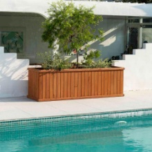 Barros Solid Cedar Rectangular Planter Box with Drainage Holes
