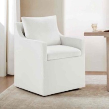 Upholstered Dining Chair with Hidden Casters