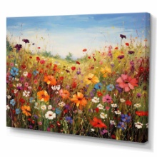 30 x 40 Colorful Wildflowers Meadow Blooms I Floral Canvas Wall Art