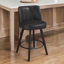Condredge 26" H Upholstered Solid Wood Swivel Counter Stool