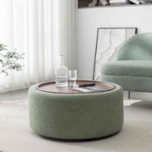 Raymond Round Cocktail Ottoman with Storage